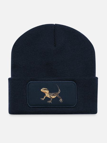 Eidechsen Eidechse - Recycelte Patch Beanie - French Navy