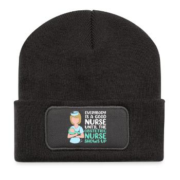 Krankenschwester Schwangerschaft Krankenhaus - Recycelte Patch Beanie - Dunkelgrau - Vorne