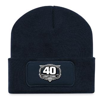 40 Runs Stable Badge - Recycled Patch Beanie - french navy - Front