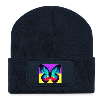 butterfly - Recycled Patch Beanie - french navy - Front