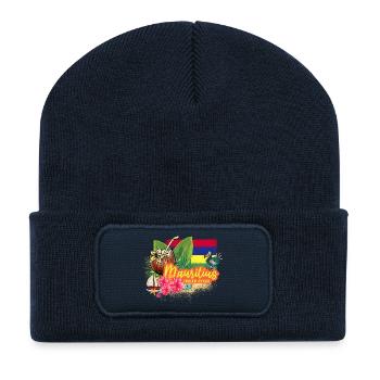 Mauritius Retro Indian Ocean Dodo Souvenir - Recycled Patch Beanie - french navy - Front
