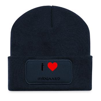Ich liebe Midgaard - Recycelte Patch Beanie - French Navy - Vorne