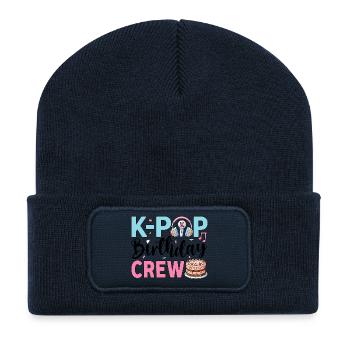 K-Pop Birthday Crew - Recycelte Patch Beanie - French Navy - Vorne