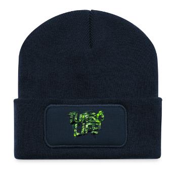 Motif de camouflage Turbo Life pour hommes et vis - Beanie recyclé à patch - bleu marine - Devant