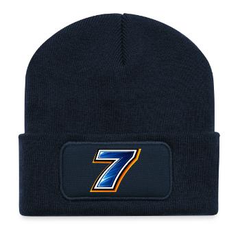 Maillot de football numéro 7 design sportif - Beanie recyclé à patch - bleu marine - Devant