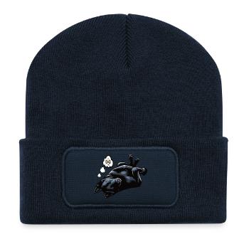 Schwarzer Schäferhund Schäferhundbesitzer  - Recycelte Patch Beanie - French Navy - Vorne