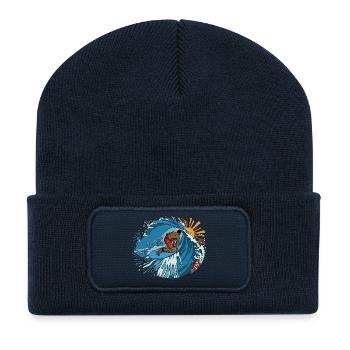 Wellenreiter Cirkel Surfkunst - Recycelte Patch Beanie - French Navy - Vorne