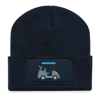Blauer Golfwagen - Recycelte Patch Beanie - French Navy - Vorne