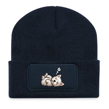 West Highland Terrier Westie Westie Owner - Recycled Patch Beanie - french navy - Front