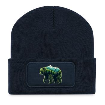 Bergwaldbär - Recycelte Patch Beanie - French Navy - Vorne