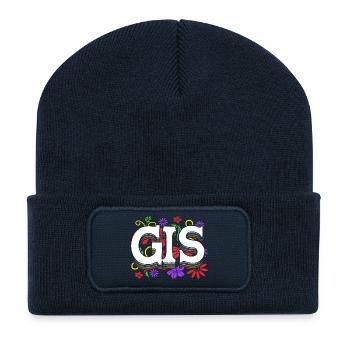 SIG, Cartographie, Cartographe, Géographie, Géographie - Beanie recyclé à patch - bleu marine - Devant