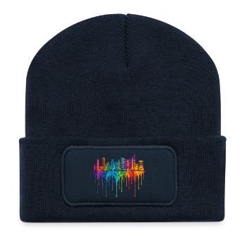 Miami Florida Tropfende Kunst - Recycelte Patch Beanie - French Navy - Vorne