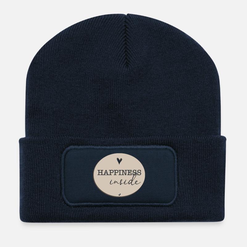 Inschrift mit Herz Abbildung - Recycelte Patch Beanie - French Navy
