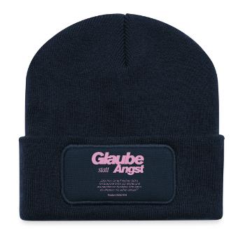 Glaube statt Angst  - Recycelte Patch Beanie - French Navy - Vorne