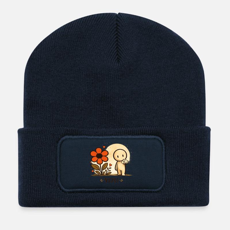 Der kleine Gedanke | YOU - Recycelte Patch Beanie - French Navy