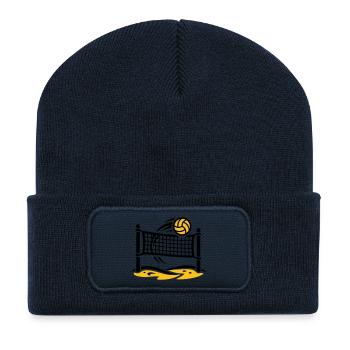 Beachvolleyball Netz Strand Sportverein Turnier - Recycelte Patch Beanie - French Navy - Vorne