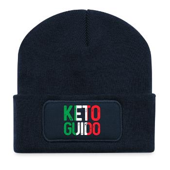 Graphique du drapeau italien keto - Beanie recyclé à patch - bleu marine - Devant