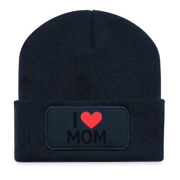 Ich liebe das MOM-Herzdesign - Recycelte Patch Beanie - French Navy - Vorne