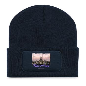 Wat Arun Temple in Bangkok Thailand - Recycled Patch Beanie - french navy - Front