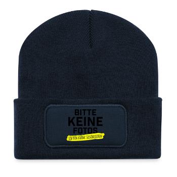 Bitte keine Fotos ich bin krankgeschrieben - Recycelte Patch Beanie - French Navy - Vorne