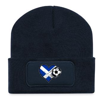 Scotland flag football with heart used - Recycled Patch Beanie - french navy - Front