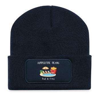 Summertime means Pool & Fries - Recycelte Patch Beanie - French Navy - Vorne
