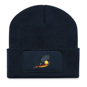 Tennisflagge Deutschland Kraft - Recycelte Patch Beanie - French Navy - Vorne