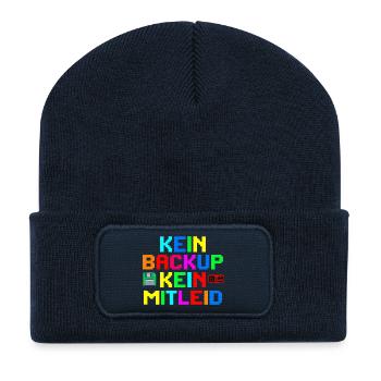 Non Ticket Non Support Informaticien Administrateur IT - Beanie recyclé à patch - bleu marine - Devant