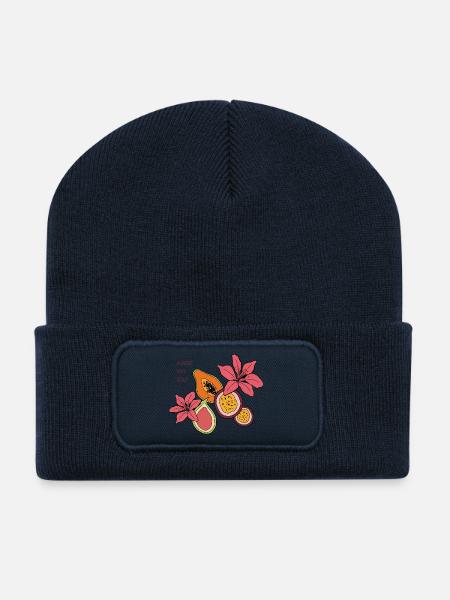 amore, vita, sole - Liebe, Leben, Sonne! - Recycelte Patch Beanie - French Navy
