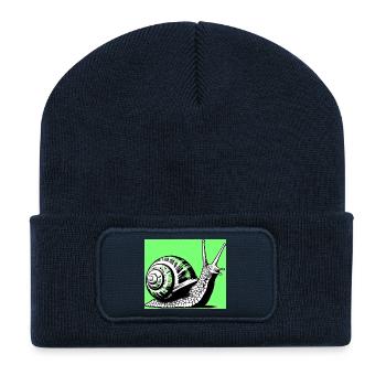 Escargot - Beanie recyclé à patch - bleu marine - Devant