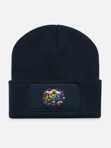 Orgueil L’amour est l’amour - Beanie recyclé à patch - bleu marine
