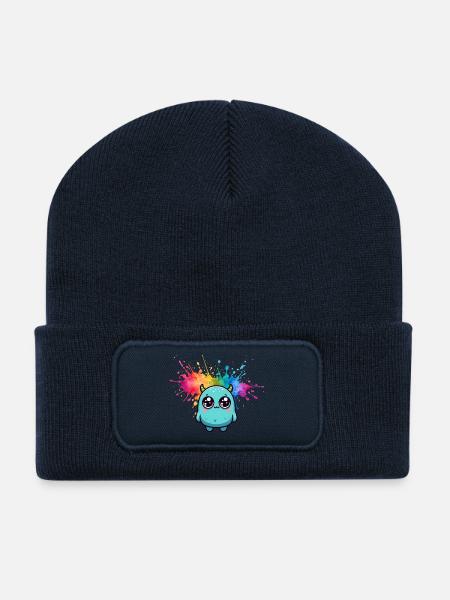 Buntes Monster - Recycelte Patch Beanie - French Navy