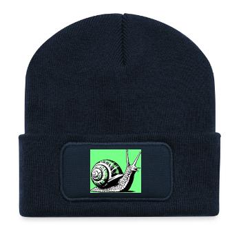 Escargot - Beanie recyclé à patch - bleu marine - Devant