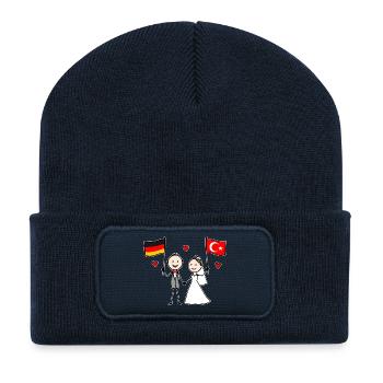 Marié Allemagne Drapeau de la Turquie - Beanie recyclé à patch - bleu marine - Devant