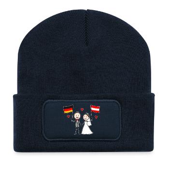 Marié Allemagne Drapeau de l’Autriche - Beanie recyclé à patch - bleu marine - Devant