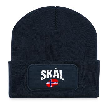 Vacances en Norvège dans les fjords de Norge Voyage en Scandinavie - Beanie recyclé à patch - bleu marine - Devant