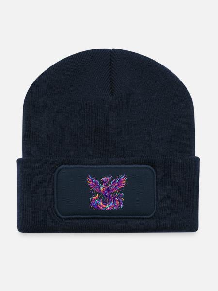 Phönix in Farbe - Recycelte Patch Beanie - French Navy