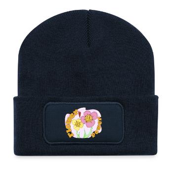 Flower Power  - Recycelte Patch Beanie - French Navy - Vorne