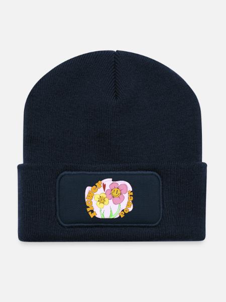 Flower Power - Recycelte Patch Beanie - French Navy