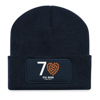 70 Jahre Fahrrad fährt immer noch Geburtstagsgeschenk - Recycelte Patch Beanie - French Navy - Vorne