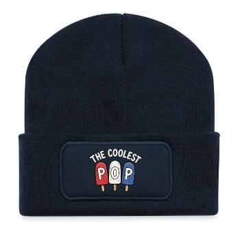 Lustiger Opa, der coolste Papa - Recycelte Patch Beanie - French Navy - Vorne
