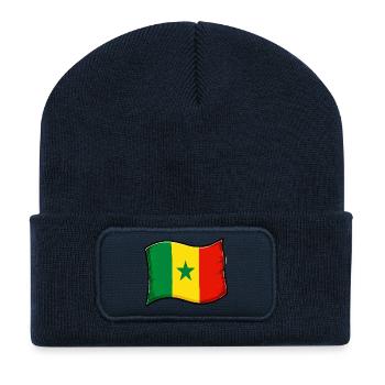 Senegal Flaggenillustration - Recycelte Patch Beanie - French Navy - Vorne