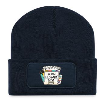 ICON LIBRARY DAY - Recycled Patch Beanie - french navy - Front
