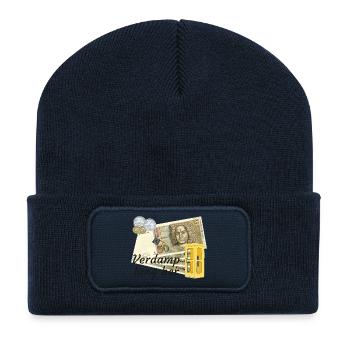 Verdammt lang her Geld Collage Retro - Recycelte Patch Beanie - French Navy - Vorne