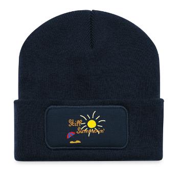 Still Summerin' - Kreatives Sommer Design - Recycelte Patch Beanie - French Navy - Vorne