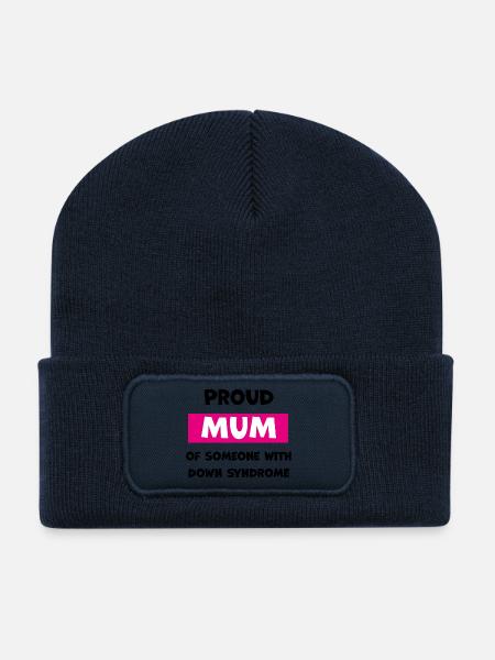Stolze Mutter von jemandem mit Down-Syndrom - Recycelte Patch Beanie - French Navy