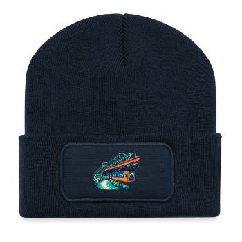 Wuppertaler Schwebebahn Retro - Recycelte Patch Beanie - French Navy - Vorne