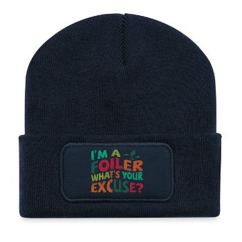 I’m a Foiler, what’s your excuse? - Recycelte Patch Beanie - French Navy - Vorne