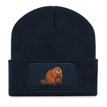 Europäische Biber - Recycelte Patch Beanie - French Navy - Vorne