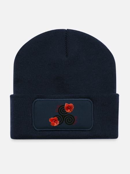 Celtic Mohn - Recycelte Patch Beanie - French Navy